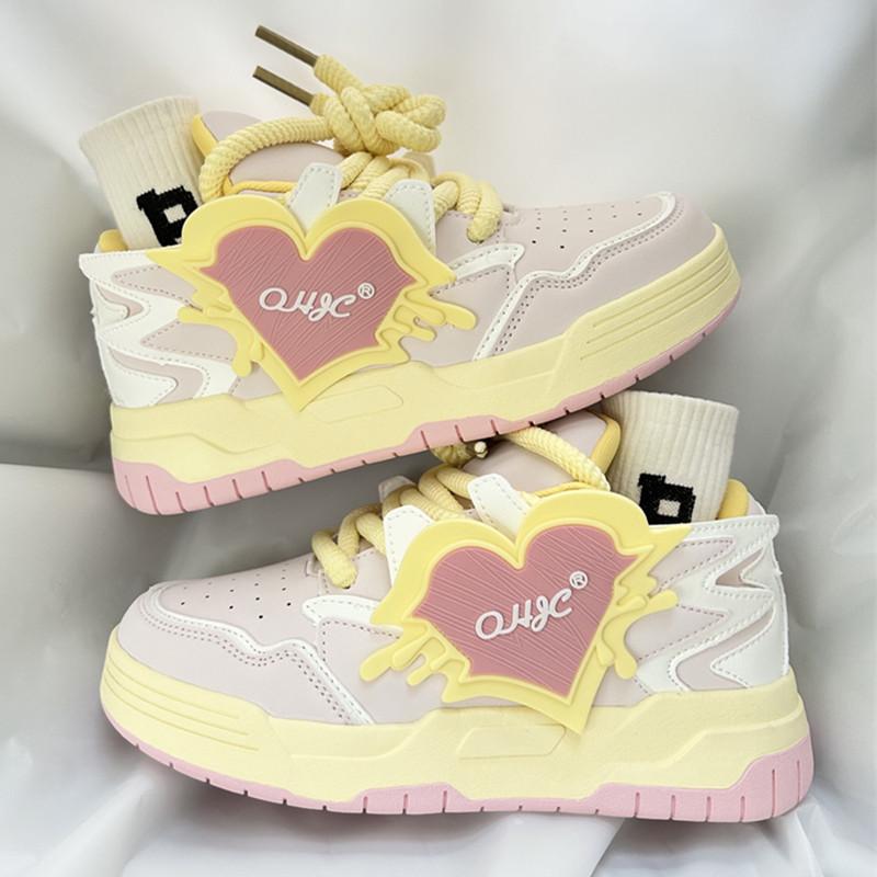 Original dopamine love bread shoes women's autumn niche design platform sports shoes student versatile casual board shoes