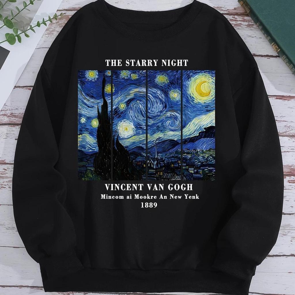 European & American Magic Graphic Velvet Hoodie - Casual Fashion Long Sleeve Pullover