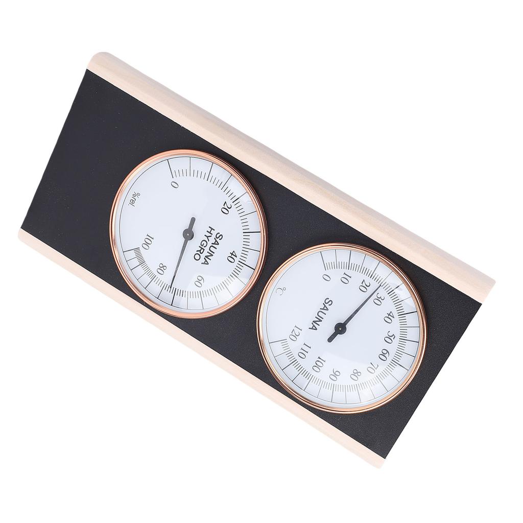 Termometro e Igrometro per Sauna, 2 in 1 in Legno, Temperatura in Celsius, Umidità Interna, in Legno di Faggio, Accessori per Sauna per Spa Doccia Saun