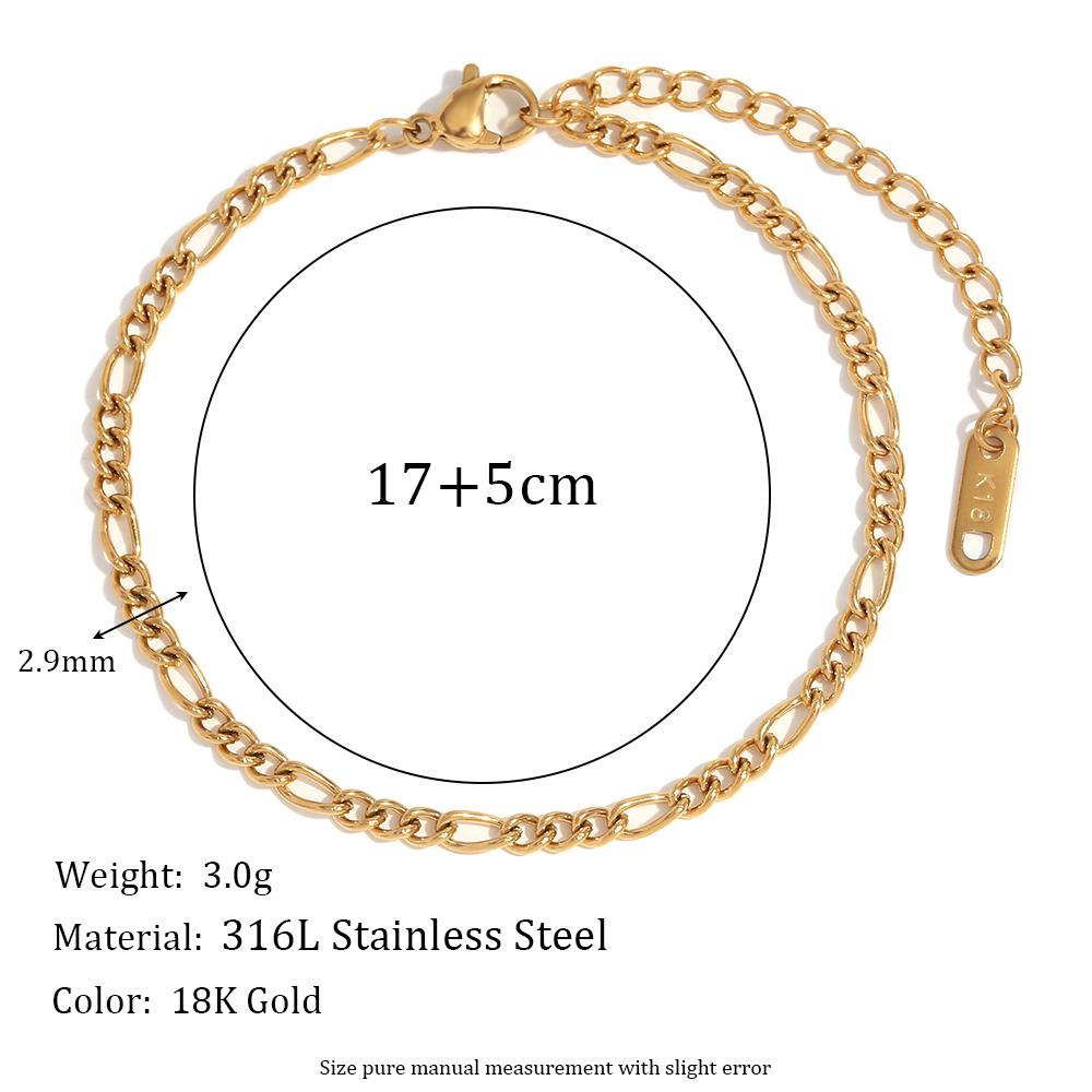 MamacitaSlay Classic paper clip chain blade chain Figaro chain twist chain stainless steel bracelets for women Jewelry