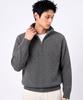 UNDEROFF Formal Crop Half-Zip Wool Knit Gray