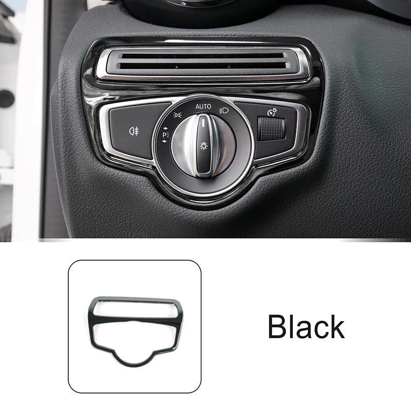 For Mercedes Benz C Class W205 GLC X253 2015- Car Console Headlight Switch Adjustment Button Frame Trim Interior Accessories