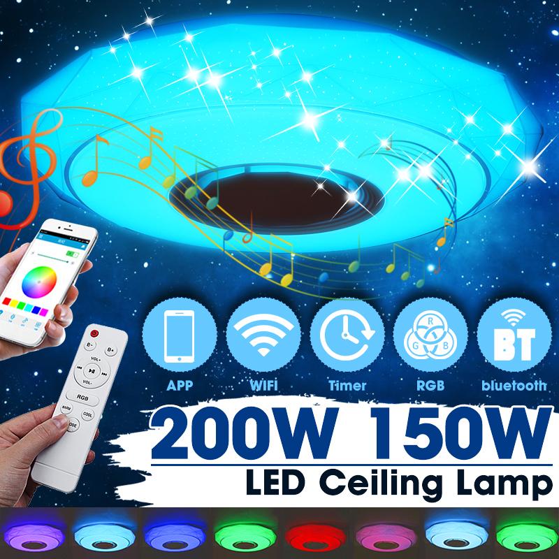 48W 220V Bedroom Smart Ceiling Lamp Home Lighting bluetooth Music Light WiFi APP Intelligent Control Modern RGB LED Ceiling Lights