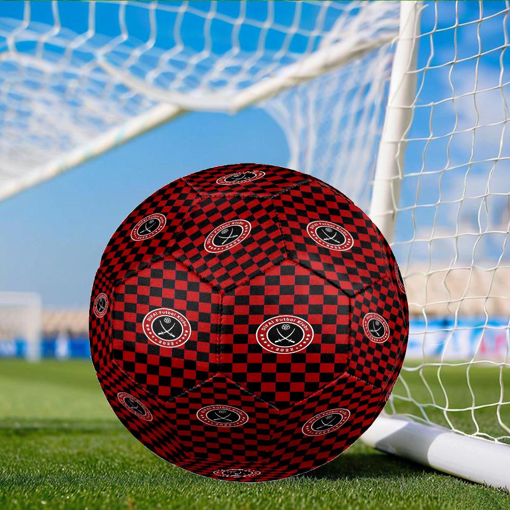 Global Football Club Emblem Soccer Ball Size 5 Soccer Ball, Machine-stitched, Soft and Comfortable, Suitable for Training and Matches Fan Gift