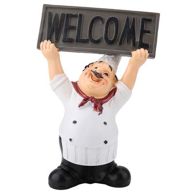 Resina per Ristorante Statuetta Carina di Chef Statuetta in Miniatura Ornamenti Tavolo di Benvenuto Decorazione da Tavolo