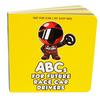 Children ABC Book for Future Race Car Driver Smooth Thick Paper Clear Cartoon Print Car-themed Early Drag Racer Childhood