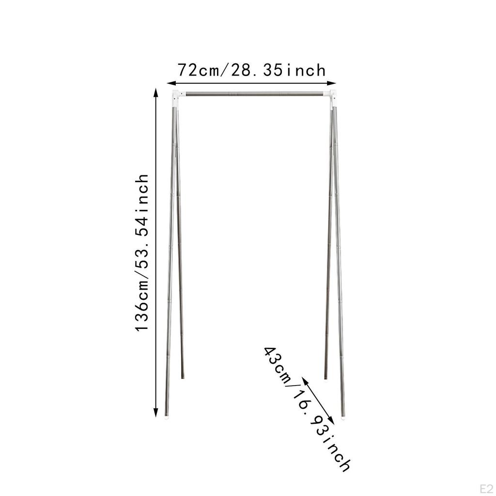 Clothing Rack Foldable Stainless Steel Portable for Interiors And Camping