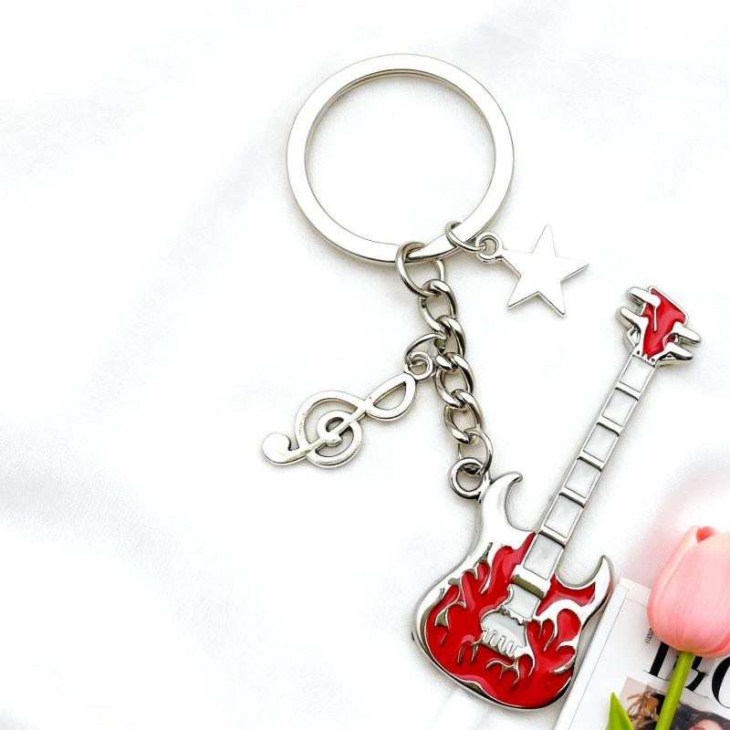 Hiphop Rocková Kytara Klíčenka Cool Módní Punk Harajuku Hudební Klíčenka Přívěsek na Tašku