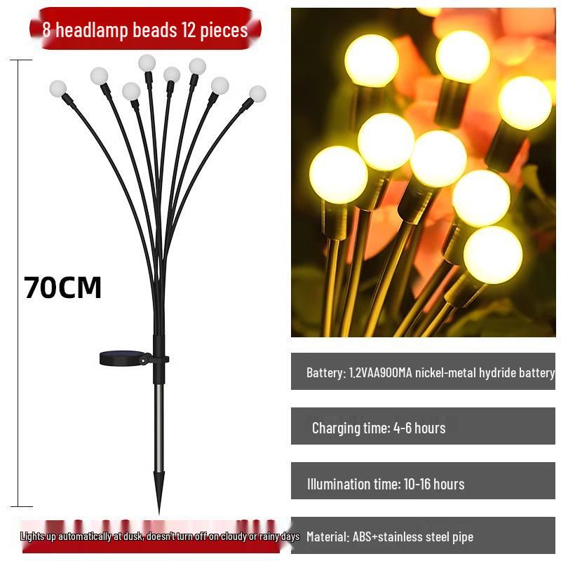 Solar-Powered Waterproof Firefly Garden Lights for Outdoor Villa Courtyard Atmosphere