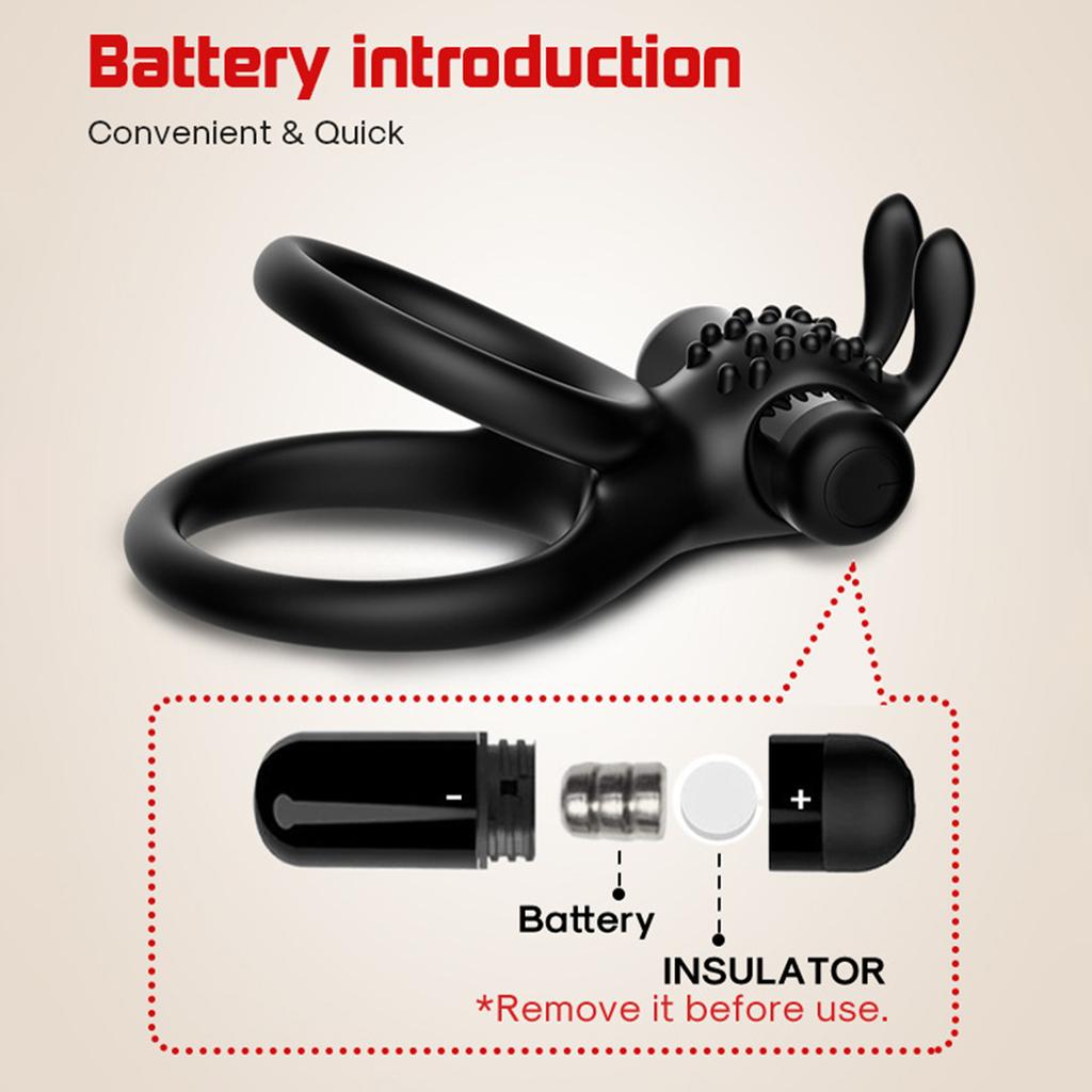 Silicone Rabbit Vibrator Cock Rings Delay Ejaculation Sex Toys For Men Penis Enlargement Clitoral Vagina Stimulator Adult Goods