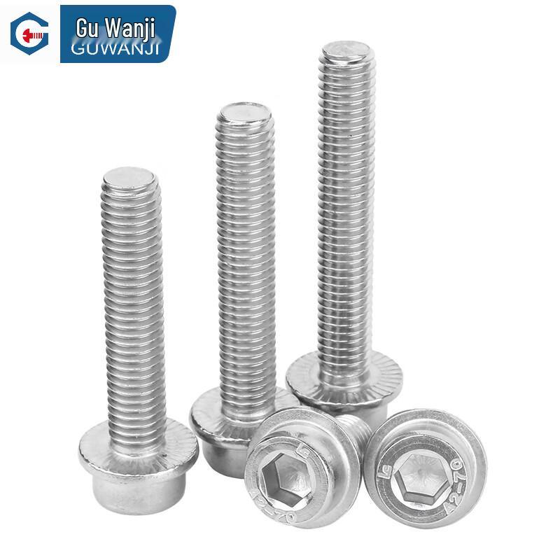 Guwanji 304 Stainless Steel Hex Flange Head Anti-slip Screws