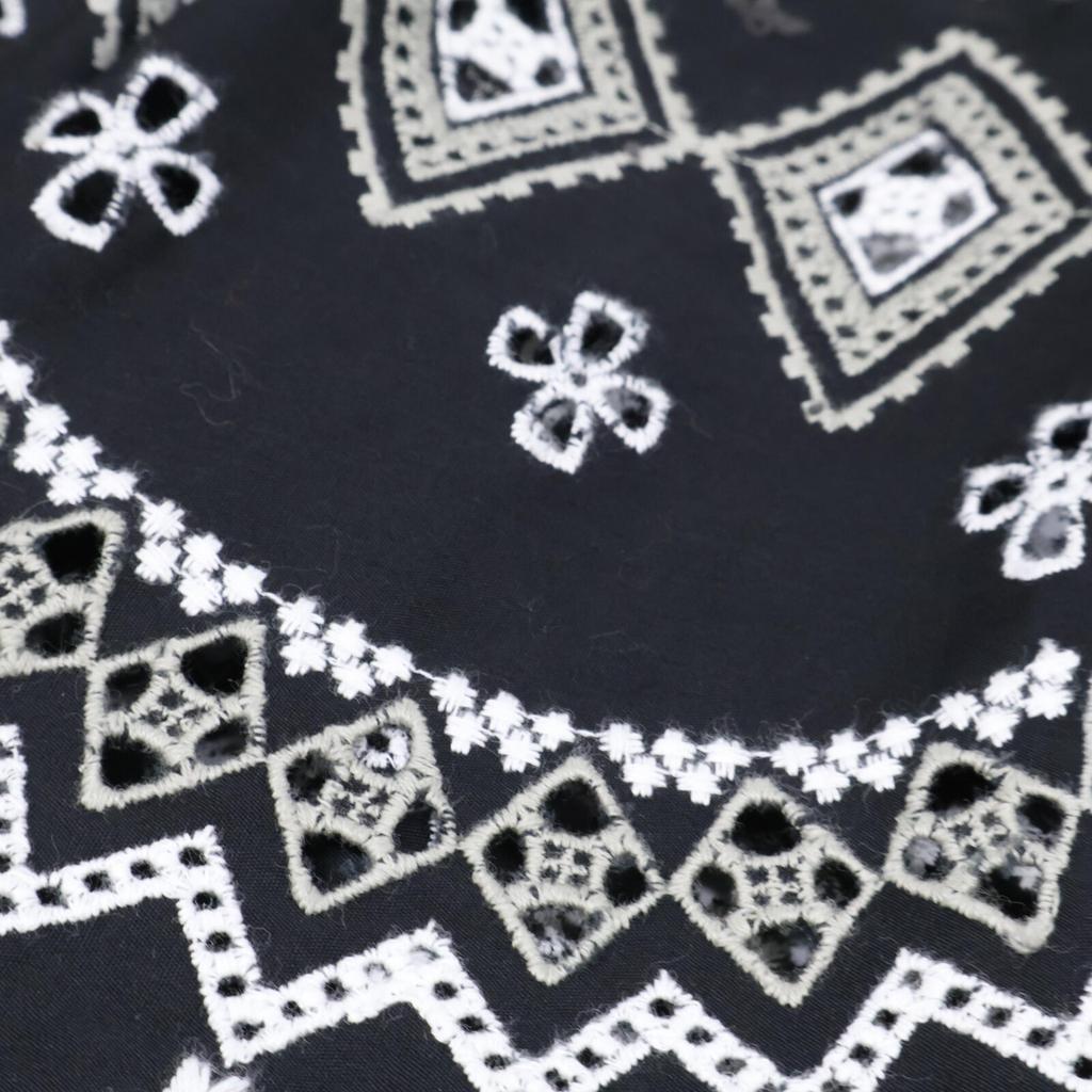 Sacai 19-04739 Fair Isle Embroidery Side Zip Shirt Blouson/ Jacket 2 blackUsed