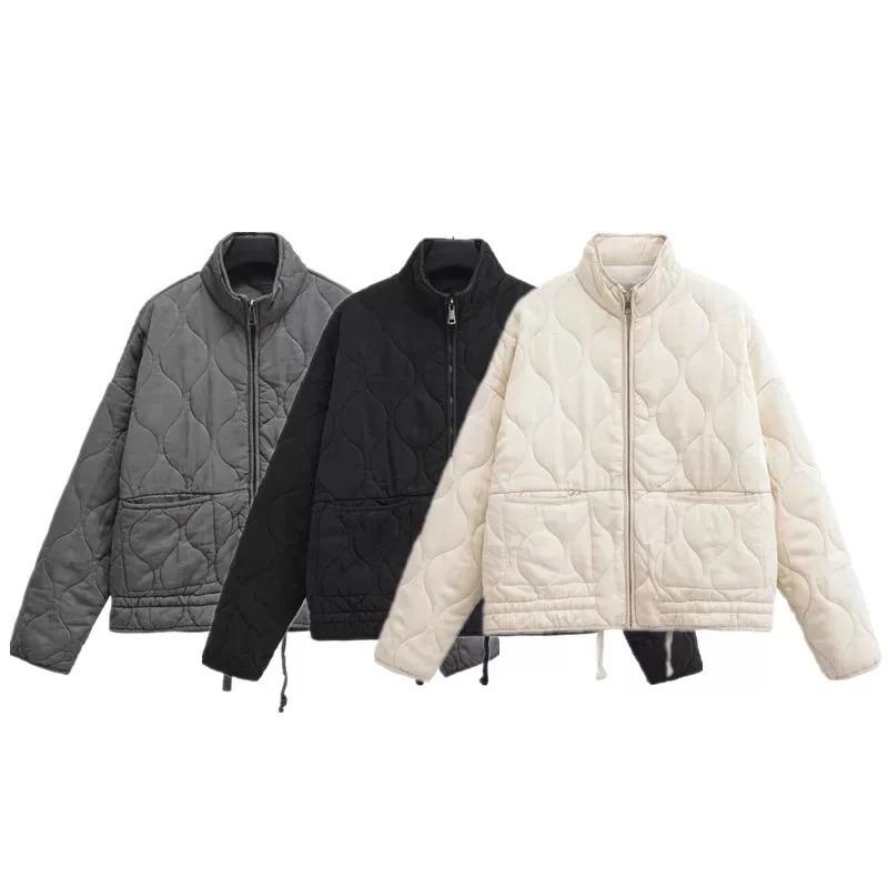 Jachetă din bumbac matlasată pentru femei Traf Winter Arrival Series Soft Lenzing Fabric Vintage Warm Jachetă