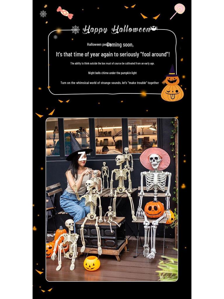 Halloween Human Skeleton Decoration for Party and Scene Layout