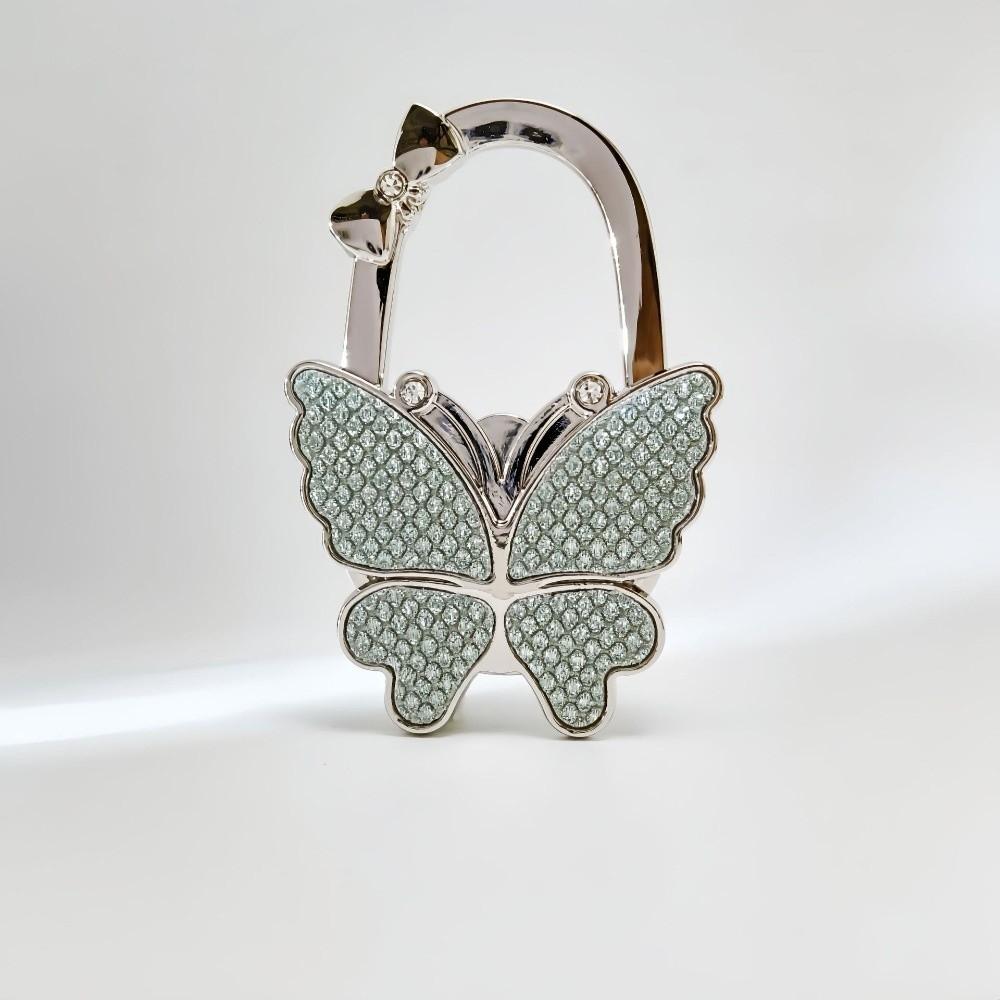 

Fashion Foldable Butterfly Handbag Hook for Women Creative Durable Table Hanger Portable Bag Hanger for Table зелений