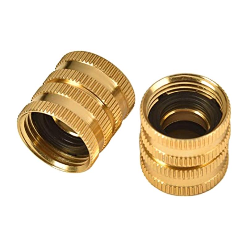 3/4inch Solid Brass Garden Hose Nozzle Connectors Two-way Female Female Connectors Solid Brass Garden Hose
