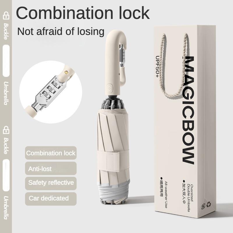 Fully Automatic Folding Password Lock Buckle Umbrella, Windproof, Enlarged Thick,Car Reverse Wind Resistant Umbrella Men Women