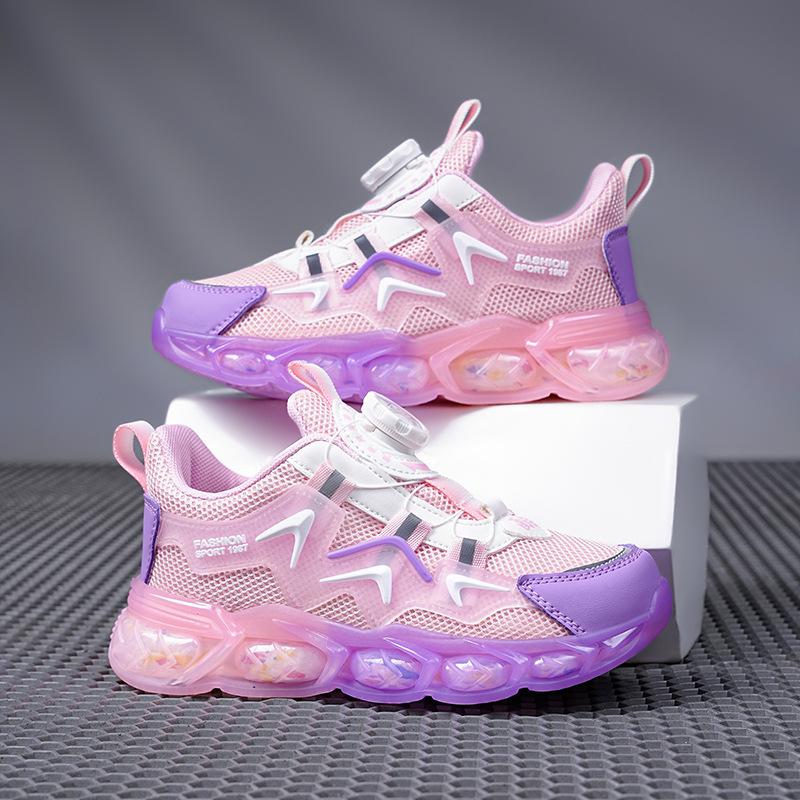 Classmate Men's Spring and Autumn Children's Casual Sneakers Middle and Older Children's Rotating Button Mesh Shoes Student Non-Slip Running Shoes