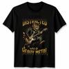 Facilmente Distratto Dai Gatti e dal Rock Metal Pesante T-shirt Gatto Slogan Abbigliamento