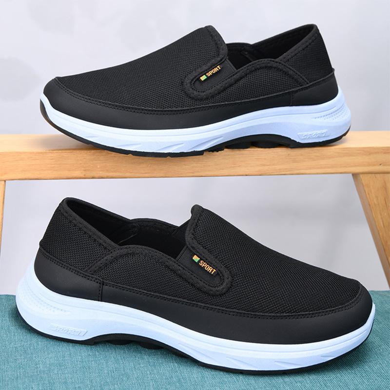 Cloth Shoes Men's Breathable Walking Shoes Soft Sole One Pedal Lazy Casual Shoes