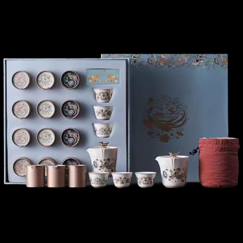 Dunhuang Phoenix Feather Ceramic Tea Gift Set