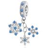 925 Silver Winter Snowflake Christmas Pendants Bracelet Charms Fit Women Jewelry Party Beads DIY Fine Gifts Accessories