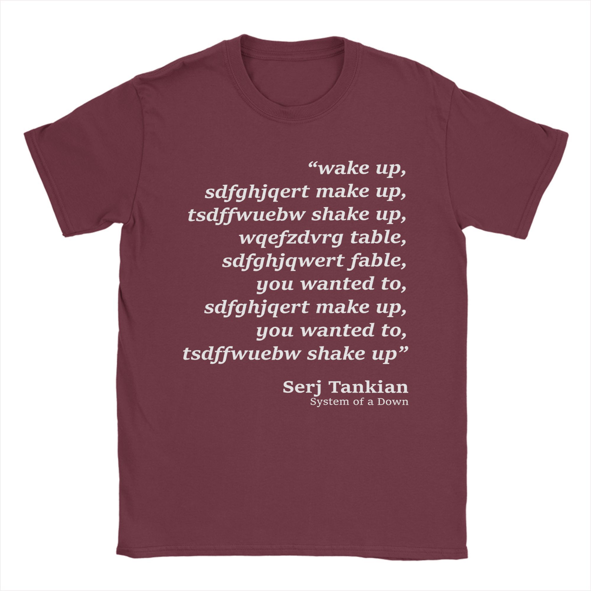 XIXI Fashion word wakker System of a Down Chop Suey parodie T-shirts voor Heren Casual Puur Katoen T-shirt Korte Mouw T-shirts 6XL Kleding 3XL