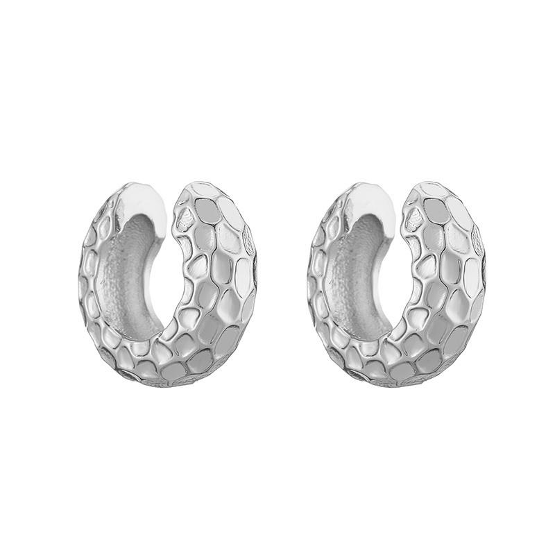 HECHENG,Gold Color Round Ear Cuff Clip on Earrings for Women Circle Ear Clips Non Pierced Zircon