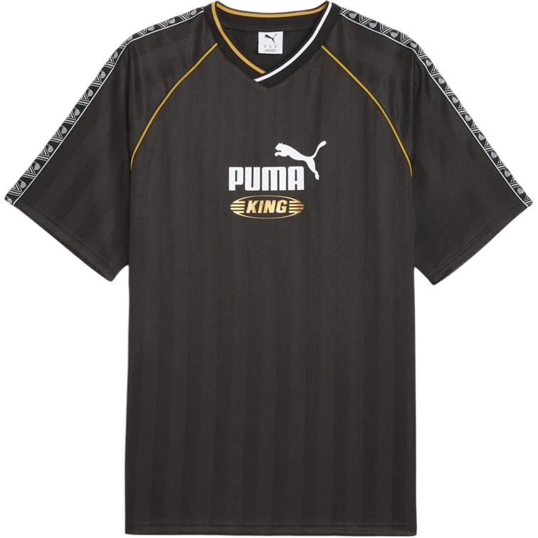 Puma King Letter Logo V-Neck Loose Short Sleeve T-Shirt Unisex Tops 632563-01 S