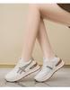 Spring Women's Breathable White Sneakers, Versatile Korean Style with Thick Soles for Height Boost, Casual Dad Shoes