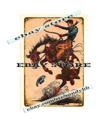 

vintage retro art horse rodeo cowboy metal tin sign retro wall signsAluminum 20x30cm（7.8x11.8inch）