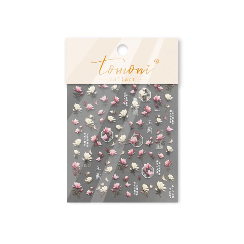 

Томони Ретро Японская Магнолия Нейл-арт Тисненые Наклейки