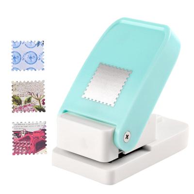 1 Stück Rechteckiger Briefmarken-Stanzstanzer, Gezacktes Rechteck Hebel-Action Bastelstanzer für Papierbasteln Scrapbooking DIY-Karten