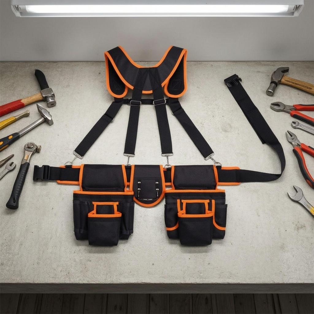 Sac à Outils avec Harnais Ceinture Robuste Bretelles Robustes