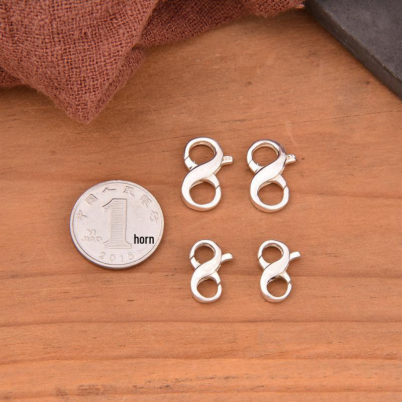S925 Sterling Silver Figure Eight Buckle Spring Bracelet/Necklace Connector