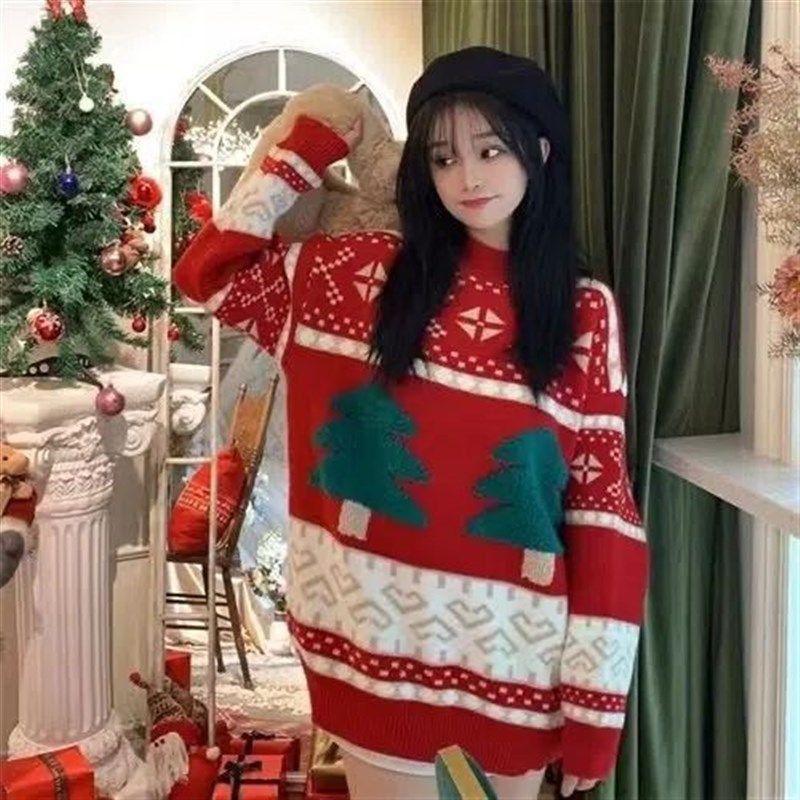 New Year New Year Knitted Sweater Women's Cute Loose Style