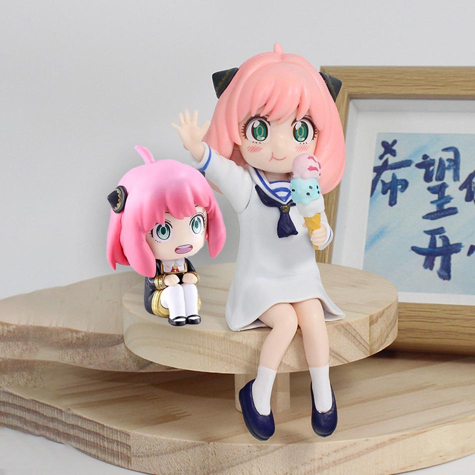 Anime Peripheral Spy Family Statue Anya Cosplay Figure 2d Double-Ended Interchangea Model Desktop Decoration Birthday Gifts