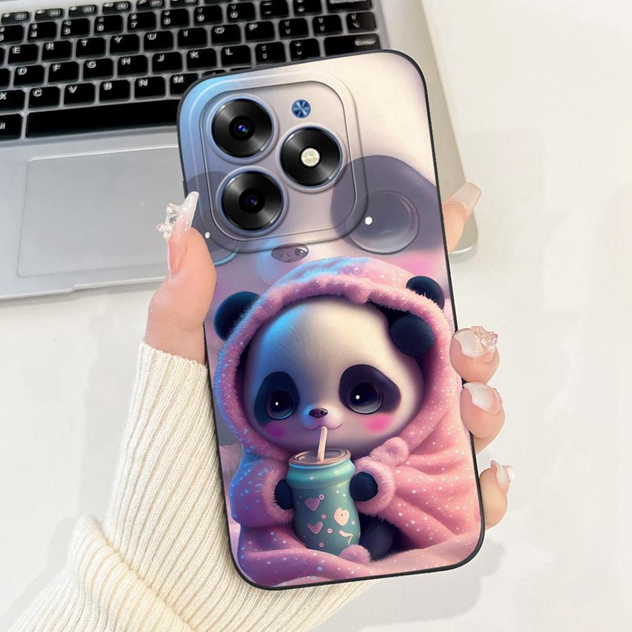 Pour Itel S23+ S23 Plus ItelS23 Coque Esthétique Dessin Animé Panda Lapin Peinture Florale Protection Appareil Photo Housse Souple S665LS681LN