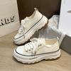 Platform white shoes women's summer versatile board shoes 2025 new mesh breathable casual sports dad shoes