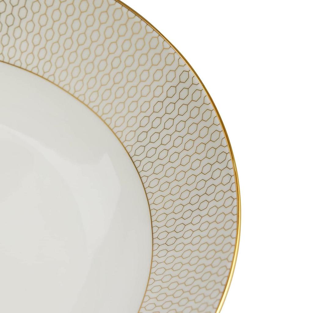 Wedgwood Geo Gold Deep Wedding 1064797 [Officially Imported] Bowl, Plate, Approx. 24cm, Gift,