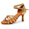 Latindansskor för kvinnor Satin Ballroom Performance Dansskor 7CM Klack