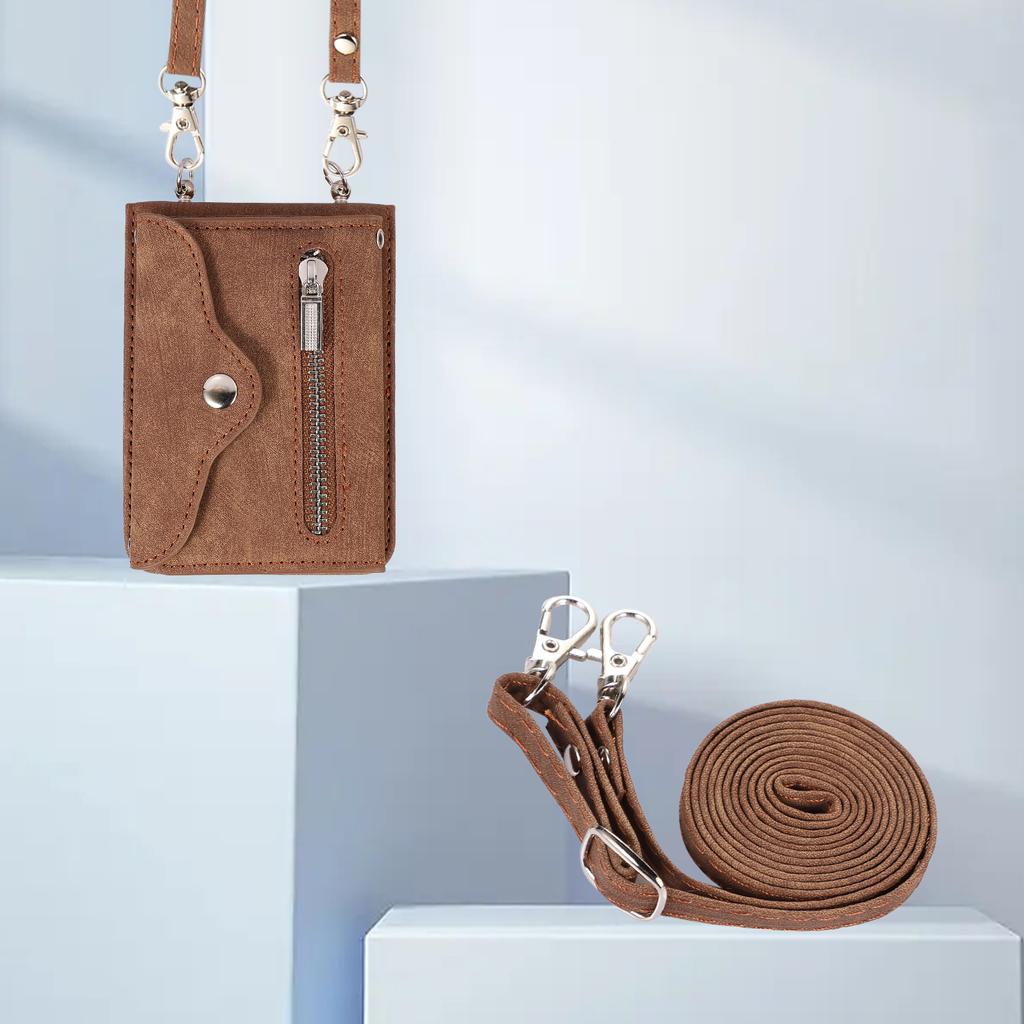 Reißverschluss-Geldbörse, Leder-Umhängetasche für Samsung Galaxy Z Flip 4 3 Flip4 Flip3 5G, Geldbörse, Lanyard-Riemen, Kartenschlitz-Halter, Taschenabdeckung