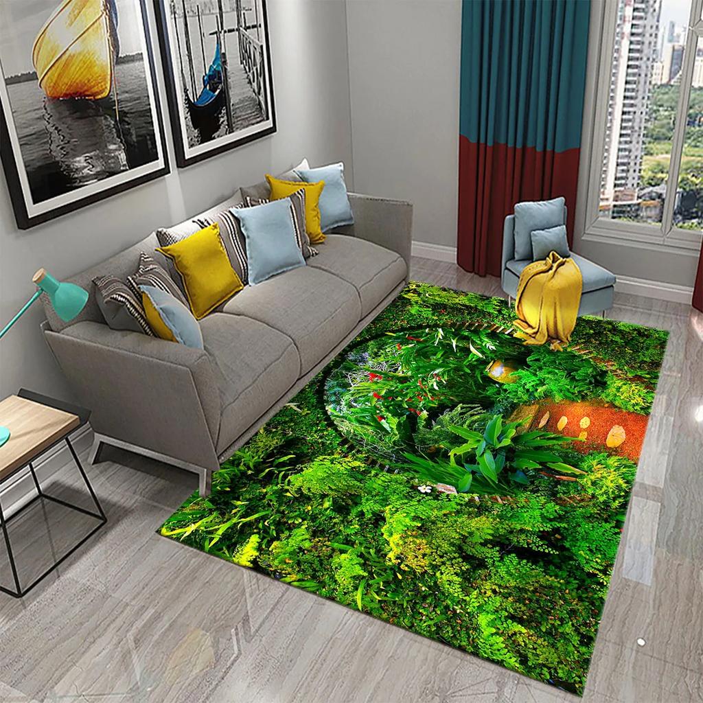 European Style Garden Carpets Colorful Flowers Rugs for Home Living Room Teens Bedroom Decor Carpet Bathroom Non-slip Area Rugs
