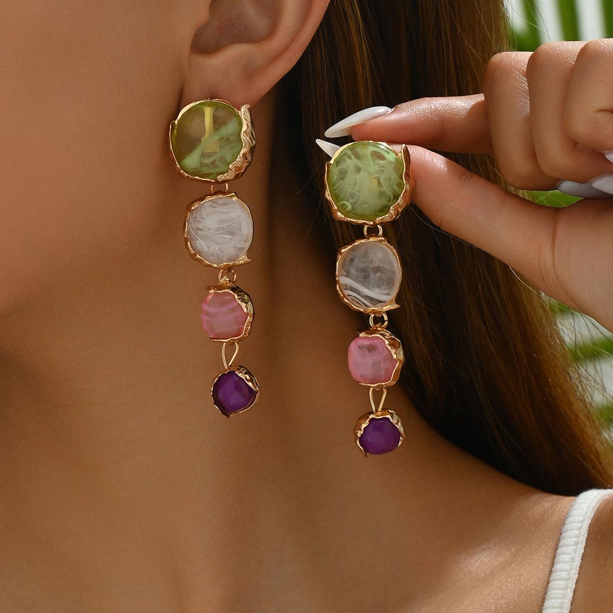 

Простые геометрические круглые серьги Mori женские универсальные инкрустированные драгоценными камнями высококачественные дизайнерские серьги-гвоздики оптом