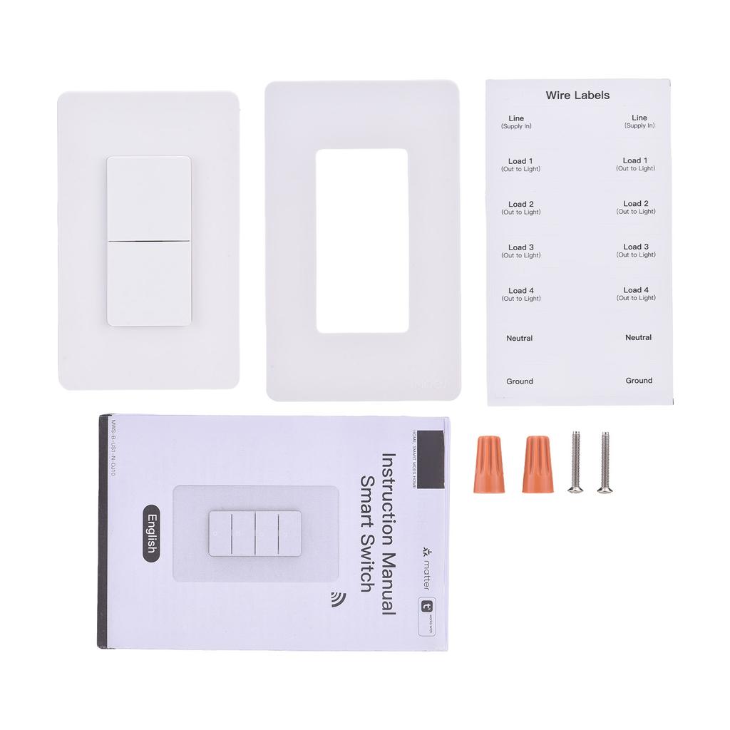 Matter WiFi Glasschalter Wand Touch Lichtschalter Glasplatte APP Drahtlose Fernbedienung Smart Home