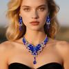Exaggerated Atmosphere Retro Design Sense Crystal Gemstone Jewelry Necklace Set Women'S Accessories