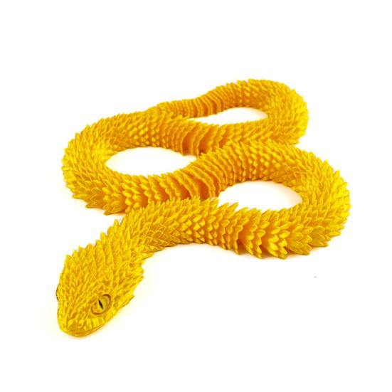 3D Printed Snake Figurine Movable Joints Snake Figure Articulated Animal Model Toy Home Office Bookshelf Desktop Decoration Ornament