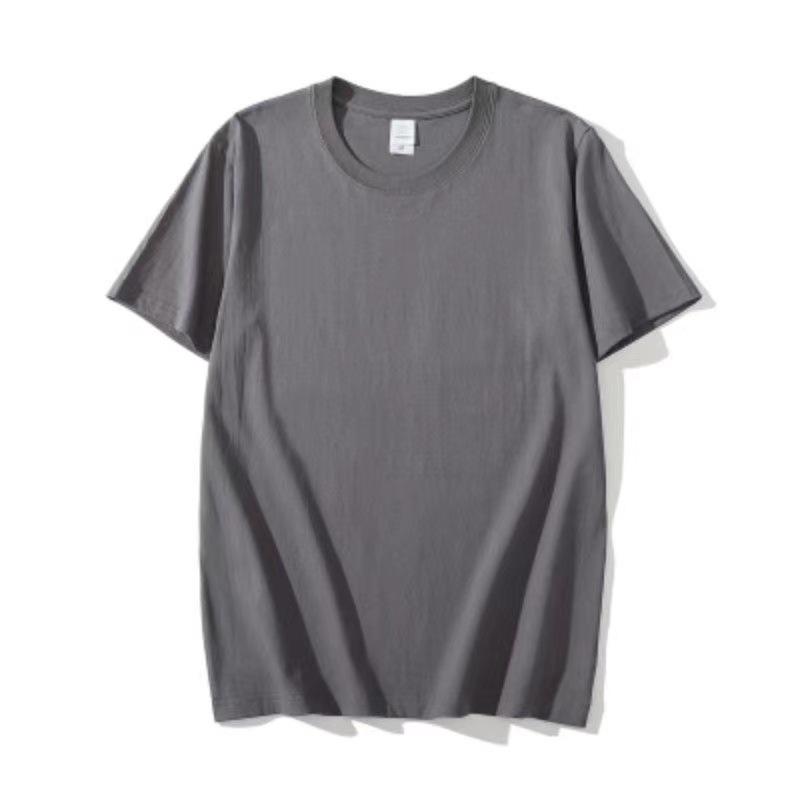 Men's and Women's Slim Fit Xinjiang Cotton T-Shirt: Short-Sleeved White or Black with Summer Logo Print