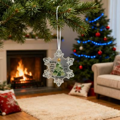 2D Acrylic Snowflake Shaped Christmas Decorations Christmas Tree Pendants