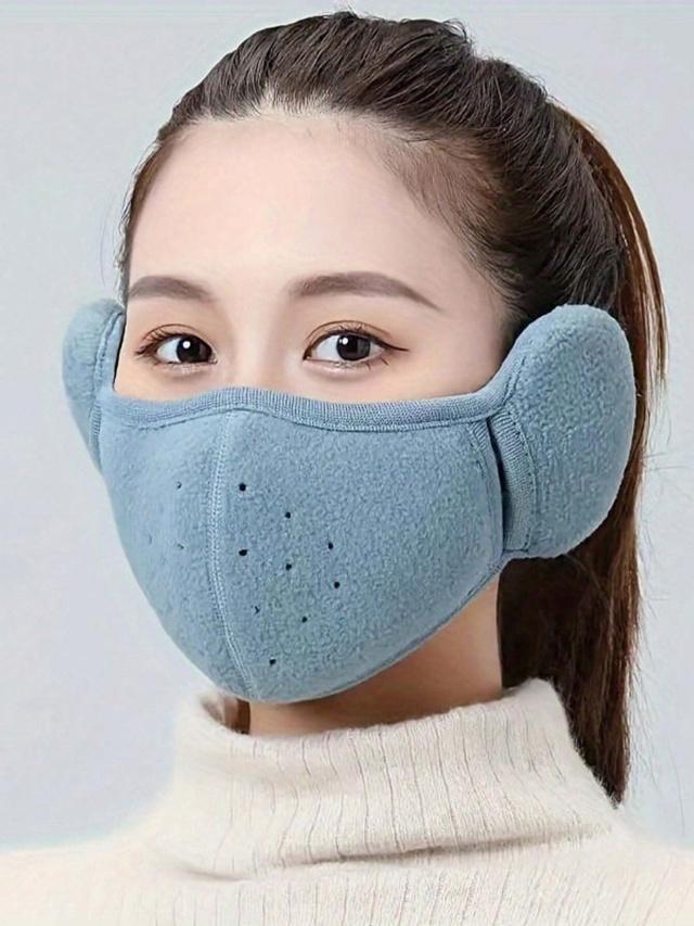 Warm Face Mask With Earmuffs Windproof Ear Protection Mask Unisex Outdoor Sport Riding Thermal Masks Thickened Winter Earmuff